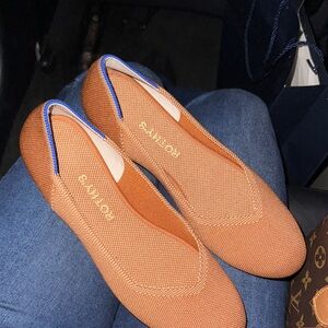 Rothy's Women's Orange Flats with Blue Accents